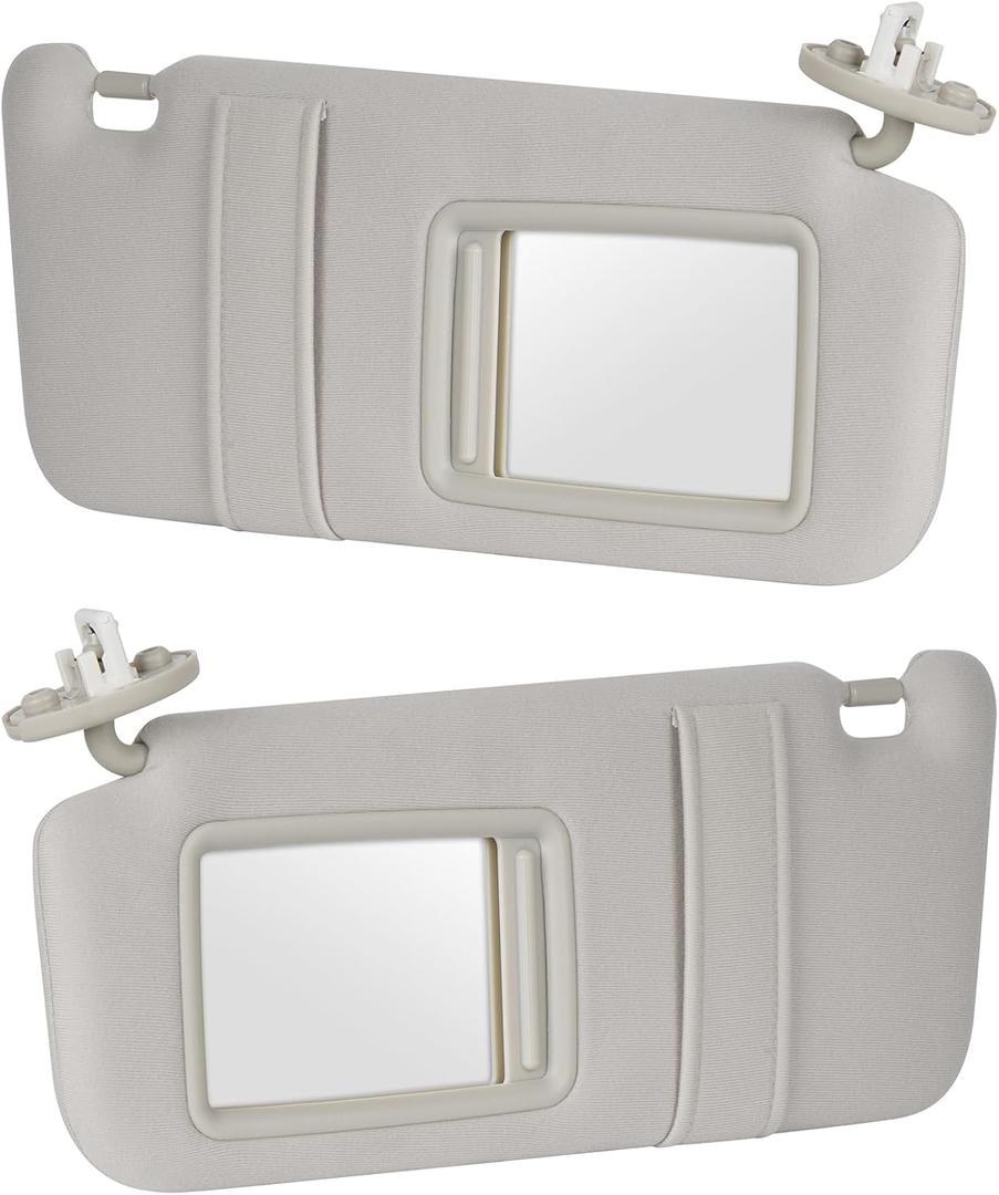 Youxmoto for Toyota Venza Grey Left Driver and Right Passenger Side Sun Visor, Replacement for Toyota Venza 2009 2010 2011 2012 2013 2014 2015 2016 with Sunroof, Replaces # 74320-0T021-B1