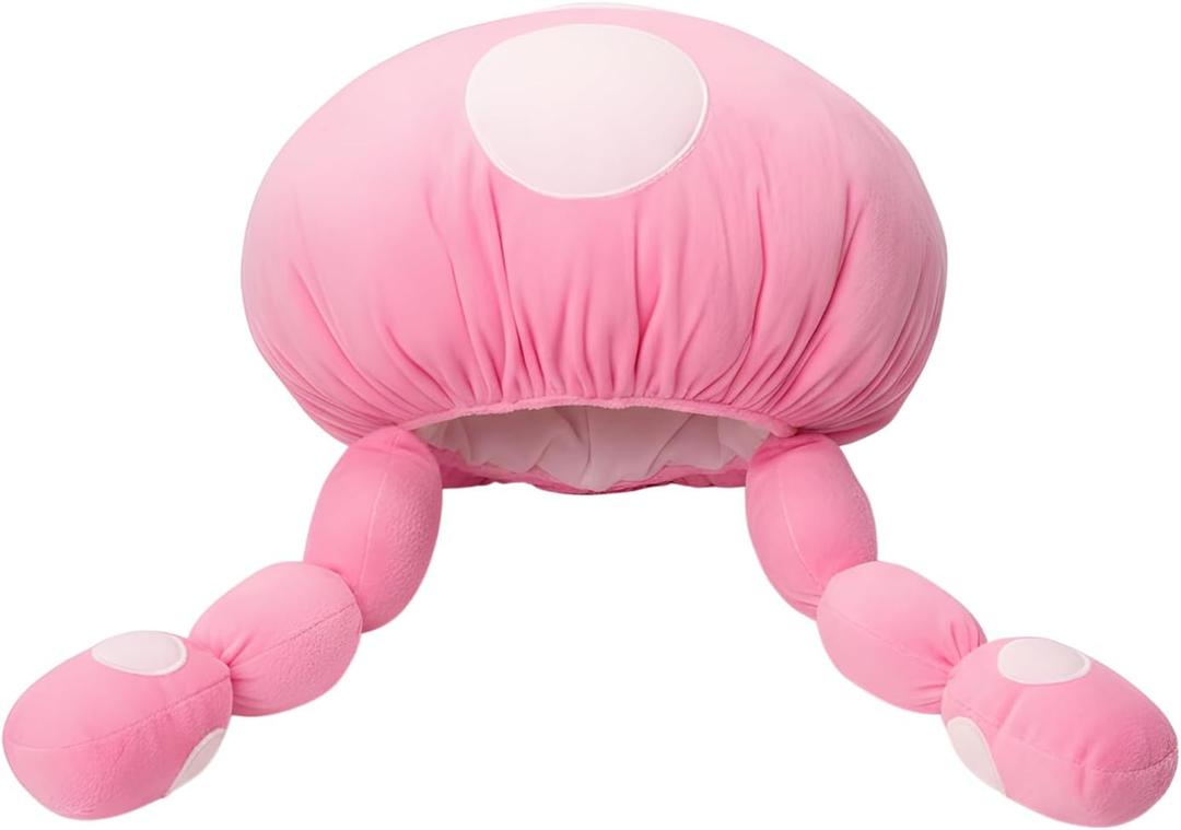 ComfyCamper Mushroom Hat Costume for Adults - Womens Mens Pink Red White Cosplay Halloween Costumes Boys Girls Women (One Size)