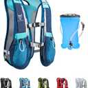 Running Vest, 5L Hydration Vest Lightweight, Breathable and Sweatproof Running Backpack, Adjustable Running Hydration Vest for Trail Running Marathon Race Jogging Cycling (Blue Vest 5L with 1.5L Bladder)