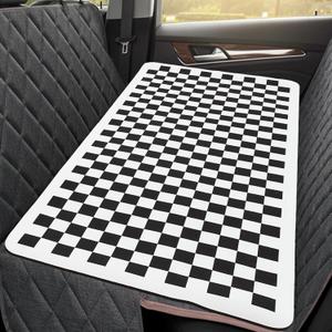 Nuanchu Non-Slip Pet Bed Mat for Truck Hard Bottom Dog Mat for Back Seat Covers Extender Black Plaid Waterproof Hair Resistant Dog Blanket for Couch Seat Cover Anti Slip Pet Linner Bed Backseat Cover