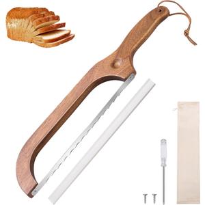 Pranski Bread Knife for Homemade Bread 14.5'' Sourdough Bread Knife, Premium Slicer for Homemade Bread, Baguettes and More Cuts Thin, Ergonomic Handler Premium Sharpness Blade (Brown)
