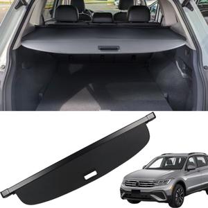 Marretoo Cargo Cove for VW Volkswagen Tiguan 2018-2024 for VW Volkswagen Tiguan Accessories Behind 2nd Row Seats Retractable Factory Style SUV Trunk Security Shade Trunk Cover No Gap