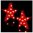 Tarpop 2 Pcs Star Plastic Night Light Battery Operated LED Marquee Light Star Sign Room Wall Lamp for Movie Night Supplies Carpet Party Decorations Christmas Theater(Red)