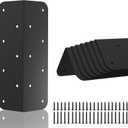 Zlinke 8 Pcs Raised Garden Bed Corner Brackets for 12''-24'' Flower Vegetable Furniture Planter Wood Garden Bed Box, 11'' x 3'' x 3'' Black Metal Corner Brackets Decorative with Screws