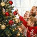 DeckTheHalls Christmas Balls Ornaments, 30 Pcs 2.5 Inch Christmas Tree Decorations for Xmas Tree Hanging, Shatterproof Ball Ornaments for Festival Home Party Decors, (Red & Gold)