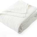 Carriediosa 100% Cotton Muslin Throw Blanket 108" X 90" King Size4-Layers Summer Gauze Throws for Bed CouchSoft Lightweight Breathable Linen Blankets Bedspread for Adults All SeasonWhite