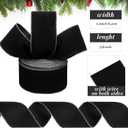 Yungyan Velvet Ribbons with Gold Edge Felt Ribbon Gift Bow Wrapping Ribbon for Handmade, Home Decor, Gift Wrapping, Wreath DIY Crafts, Christmas Tree(2.5 Inch X 35 Yards,Black)