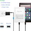 Charger Fit for Kindle Fire Tablet with 5Ft Type-C and Micro USB Cable for Charging Fire HD 6 7 8 10/Fire Max 11/Fire Plus/Kids/Kids Pro/HD HDX/Kindle/Paperwhite/Oasis E-Reader and Samsung Phone