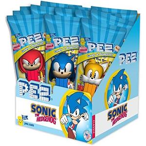 PEZ Sonic The Hedgehog, 0.58-Ounce Assorted Candy Dispensers (Individually Wrapped, Pack of 12)