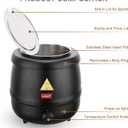 Valgus Commercial Grade 10.5QT Soup Kettle Warmer with Stainless Steel Hinged Lid, Detachable Pot,Temperature Control Knob for Big Family Gathering and Restaurant