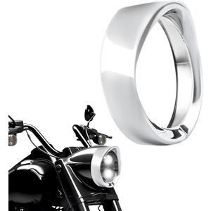 7 inch Headlight Visor Bezel for Harley, Chrome 7" Headlamp Visor Trim Bezel Decorate Cover Ring for Harley Trike Electra Glide Heritage Softail Touring Road KingAccessories