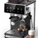 AMZCHEF Espresso Machine with Grinder, 3 Temp 197-205℉ Professional Espresso Machine, 3-10s Pre-Infusion, 20 Grind Settings, Latte Cappuccino Maker Home Barista, Black
