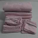 Ultra Soft 6 Pack Cotton Towel Set, Contains 2 Bath Towels 28x55 inch, 2 Hand Towels 16x24 inch & 2 Wash Coths 12x12 inch, Ideal Everyday use, Compact & Lightweight - Pink, 71662