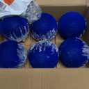 6PCS 4 inch Velvet Christmas Ball Ornaments Set, Glitter Shatterproof Christmas Tree Hanging Ornament Flocked Hanging Balls Xmas Trees Wreath Garland Holiday Wedding Party, Royal Blue
