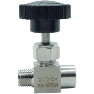 1 Piece Stainless Steel 304 Instrument Gas Needle Valve 1/4" NPT Male x 1/4 NPT Female