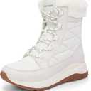 DREAM PAIRS Women's Winter Snow Boots Waterproof Lightweight Warm Faux Fur Lined Insulated Outdoor Ladies Mid-Calf Booties (7, Beige)