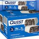 Quest Nutrition Crispy Cookies & Cream Hero Protein Bar, 18g Protein, 1g Sugar, 3g Net Carb, Gluten Free Protein Snack, Keto Friendly, 12 Count, Best By: 04/28/2026