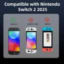 FIWWAT Protective Case for Nintendo Switch 2 (2025), TPU Middle Frame & PC Front Protector 360 Protection, Non-Slip Ergonomic Grip, Shockproof & Anti-Scratch Shell Cover, White