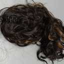 Clip on Ponytails for Women - 12 Inch Curly Ponytail Extension, Curly Pony Tails Hair Extensions, Synthetic Clip in Ponytail Hair Extensions (Color: Dark Brown with Honey Blonde Highlights)