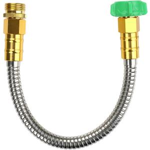 New 304 Stainless Steel Metal Garden Hose with Nozzle-Flexible, Portable & Lightweight (1 foot)