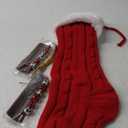 XIMISHOP 4PACK Christmas Stockings,18Inches Large Cable Knitted Stocking Personalized Xmas Hanging Stocking Decorations with Name Tags for Holiday Christmas Party Family Decor(Red White)