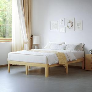Hanidre 12 Inch High Bamboo Wood Heavy Duty King Size Bed Frame with Metal Slats Support, Platform King Bed Frame No Box Spring Needed, Easy to Install, Noise Free, Sturdy