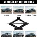 2.0-ton Scissor Jack in Your car's Roadside Emergency kit, Must-Have Spare tire Replacement Stand Tool for Your Vehicle, Telescoping Lug Nut Removal Tool, Ratchet Wrench, Tire Pressure Gauge (2.0T)