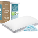 Coop Home Goods Cool+ Adjustable Pillow, Queen Size Plus Shaped Memory Foam Pillows with Cooling Gel, Back, Stomach or Side Sleeper, Neck Support for Sleeping, CertiPUR-US/GREENGUARD Gold