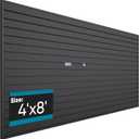 Brakki PVC Slat Wall Paneling 4x8 ft, Garage Organizer Storage System, Black Slatwall Panels for Garage Organization Product, Heavy Duty Wall Mounted Tool Storage for Home