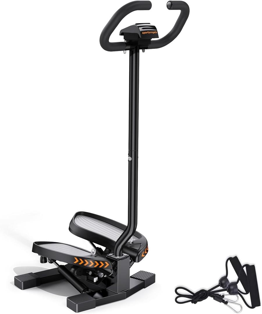 Sportsroyals Stair Stepper for Exercises-Twist Stepper with Resistance Bands and 330lbs Weight Capacity