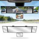 4 in 1 Rear View Mirror with Blind Spot Elimination & Backseat Mirror, 360 Wide Angle Panoramic Rearview Mirrors for Enhanced Driving Safety, Universal Fit for Car/Truck/SUV