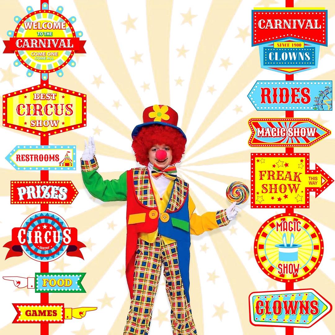 KatchOn, Carnival Signs for Carnival Decorations - Pack of 32 | Carnival Photo Booth Props for Carnival Theme Party Decorations | Circus Props for Circus Theme Party Decorations | Circus Decorations