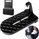 Car Door Step for Car Roof Access, Foldable Non-Slip Ascent Latch Pedal Rack with Scratch Proof Rubber Pad for Universal Cars SUVs Trucks Vans(Black)