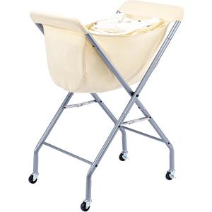 ELYKEN Laundry Cart with Wheels, 32H Easy Rolling Laundry Hamper with Removable Liner Bag, Sturdy Metal Frame Clothes Basket with 4 Casters and 2 Brakes (23.2"L x 13"W x 32"H, Creamy)