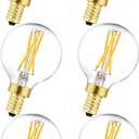 G16.5 Led Bulb 6W Soft White 3000k E12 Led Candelabra Bulb 60 Watt for Chandeliers,Ceiling Fan,Vanity Globe Light Bulb,AC120V,Clear Glass,6Pack