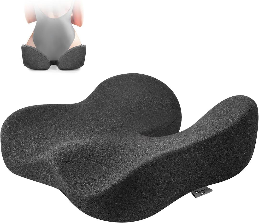 Seat Cushion, Wide & Soft Support Memory Foam Cushion for Office Chair, Desk Chair, Car Seat, Airplane, Ergonomic Sciatica, Hip & Tailbone Pain Relief Cushion for Long Sitting Seat Cushion, Wide & Soft Support Memory Foam Cushion for Office Chair, Desk Chair, Car Seat, Airplane, Ergonomic Sciatica, Hip & Tailbone Pain Relief Cushion for Long Sitting
