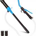 XWJNE Portable Transfer Pump Battery Operated Electric Siphon Pump 2.2 GPM Flow for Gas, Fuel, Diesel, Water Transfer Oil Extractor Hand Fuel Transfer Pump, Blue