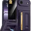 for iPhone Air Case Wallet with Card Holder (4-5Cards) +1 Privacy Screen Protector,[RFID Blocking][Kickstand][Military Drop Protection] Full Camera Protection Wallet Case for iPhone 17 Air