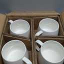 Teocera 16oz Ceramic Coffee Mugs Set of 4  Stackable Latte Cups, Microwave, Dishwasher & Oven Safe  Ideal for Coffee, Cappuccino, Hot Chocolate, Housewarming GiftsWhite