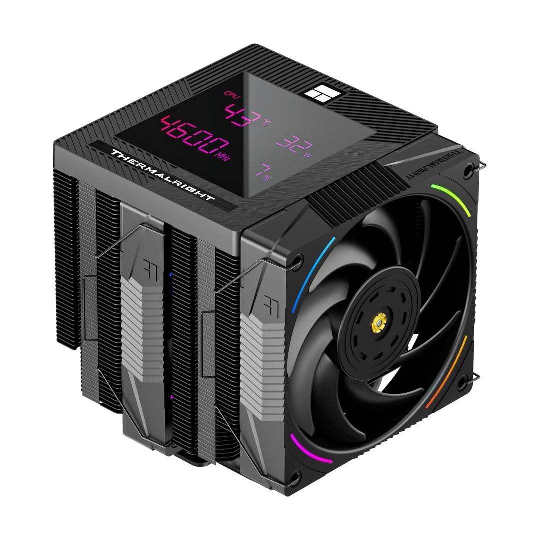 Thermalright Phantom Spirit 120 Digital EVO CPU Air Cooler,7 Heat Pipes CPU Cooling,Double Tower Cooling,Support for AM4/AM5/Intel lga1700/115X/1200/1851,Magnetic Attraction-Digital Screen Top Cover