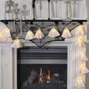 Halloween Decoration-Light Up Ghost Garland-Handmade LED Ghost String Lights Banner for Home Party Fireplace Mantle Windows Decor