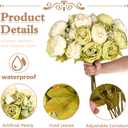 Olgaa 4 Bunches Peonies Artificial Flowers Faux Flowers Bouquet Silk Peony Hydrangea for Vase Wedding Centerpiece Bridal Shower Garden Party Home Decor (Green)