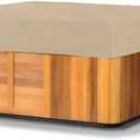 Covermates Classic Square Hot Tub Cover - All-Weather Water-Resistant Spa Protector - Durable 12-Gauge Vinyl Heavy-Duty Outdoor Shield with Elastic Hem, 84W x 84D x 14H, Classic Tan