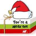 Christmas Wooden Table Signs, Christmas Tiered Tray Decor Faux Books Stack Decorative Tabletop Sign, Green Red White Farmhouse Holiday Decor for Home Mantle Shelf Home Decorations You're a Mean One