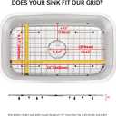 Sink Protector Grid 26-1/16" x 14-1/16",Centered Drain with Corner Radius 3-1/2", Stainless Steel Material(Centered Drain), Medium