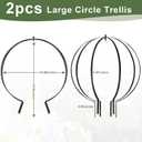 Metal Circle Trellis, Garden Sculpture Globe Topiary for Climbing Plants Outdoor Potted Round Planter Trellis Black Dcor Garden Ornament for Patio Doorway Home Urn Filler-18.5"x14.96", 2Pack