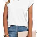 Zeagoo Womens Tops Summer Casual Cap Sleeve Tshirts Shirts Business Dressy Spring Fashion Outfits Trendy Clothes (XL)