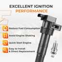 Autoexact Ignition Coil Packs and Iridium Spark Plugs Kit Fit for Hyundai 2006-2010 Sonata 2007-2009 Santa Fe Veracruz Azera, Kia 2006-2014 Sedona Sorento 3.3L 3.8L 3.5L V6, #UF546 6 Sets