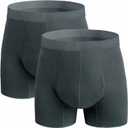 Washable Incontinence Underwear for Men, 2.3 oz Leak Proof Absorbent Reusable Briefs for Male Urine Leakage 2 Pack(Dark Gray, XL)