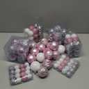 100Pcs Pink Silver Christmas Ball Ornaments Set for Tree, Assorted Shatterproof Christmas Decorations, Hanging Decor for Xmas Tree Holiday/Party/Home (Pink & Silver & White)